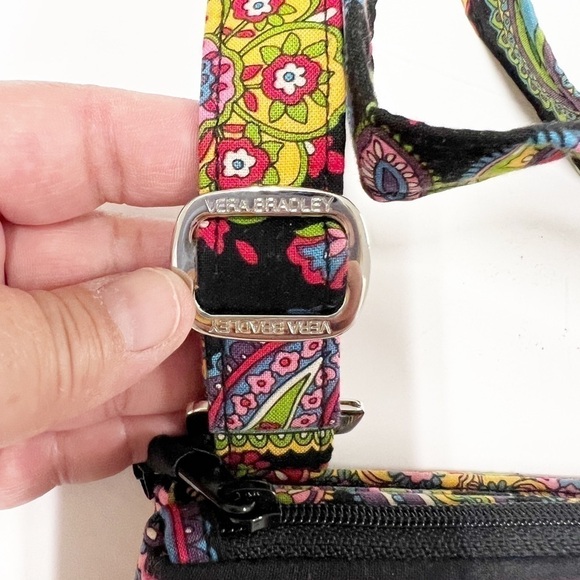 Vera Bradley Womens Black Floral Symphony In Hue Little Flap Hipster Crossbody - Picture 4 of 9